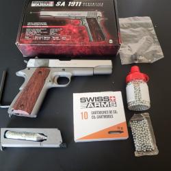 PISTOLET CO2 AUTOMATIC EN METAL AVEC CULASSE AMOVIBLE COMME NEUF