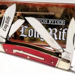 Couteau Pliant Rough Ryder Congress Long Rifle Red Lames Acier 440 Manche Os Slipjoint RR2617