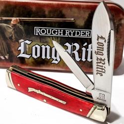 Couteau Rough Ryder Long Rifle Gunstock Red Lames Acier 440 Manche Os Slipjoint RR2621