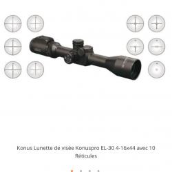 Konus Lunette de visée Konuspro EL-30 4-16x44 avec 10 Réticules
