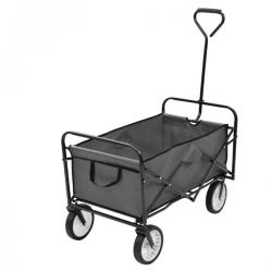 Chariot de transport pliable gris en acier - Idéal pour jardinage et bricolage