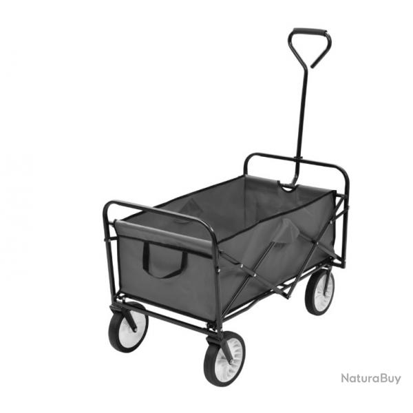 Chariot de transport pliable gris en acier - Idal pour jardinage et bricolage