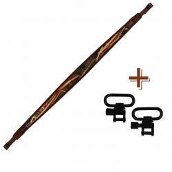 Tourbon Sangle Camo Néoprène 6mm avec Émerillons Antidérapante et Confortable pour Fusil de Chasse