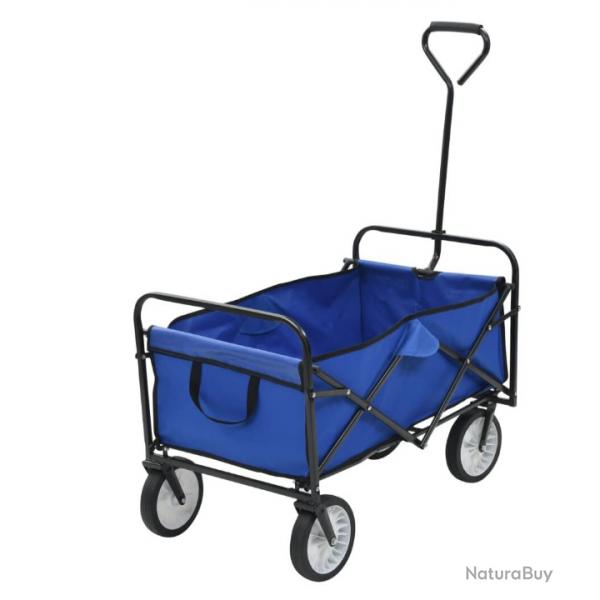 Chariot pliable bleu en acier - Transport jardinage & matriel - Capacit 75 kg