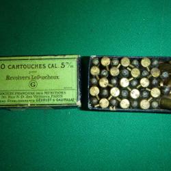 Trés rare Boite de 5mm a broches pour revolver Lefaucheux