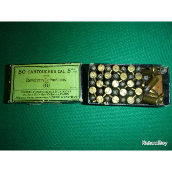 Trs rare Boite de 5mm a broches pour revolver Lefaucheux