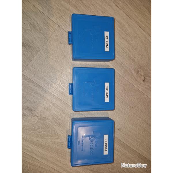 3 botes rangement munitions 9x19 DILLON
