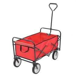 Chariot pliable en acier rouge - Transport d'outils et matériel de jardin jusqu'à 75 kg