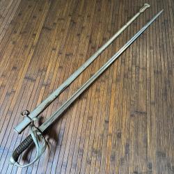 BEAU SABRE D'OFFICIER D'INFANTERIE TYPE 1882 PRIVÉ TRÈS GRANDE LAME 93 cm