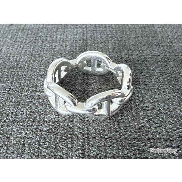 Bague HERMES neuve en argent - chaine d'ancre - taille 54 - Herms