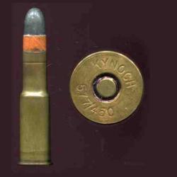 .450/577 Martini-Henry - marquage : KYNOCH 577/450  - balle plomb calepin papier orange