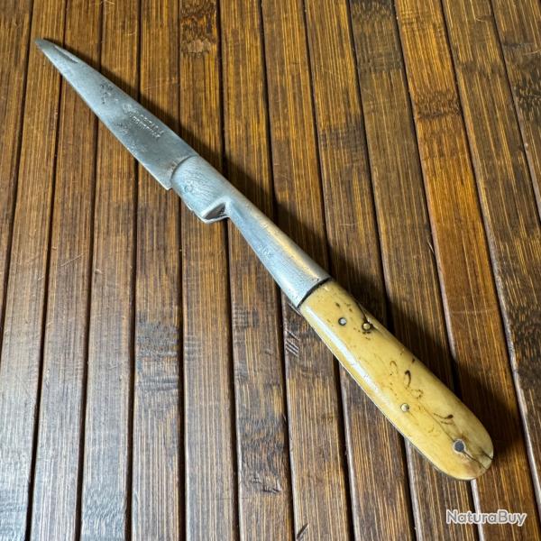 COUTEAU VENDETTA CORSE VRITABLE POUDRILLE PLAQUETTES OS 1930-40