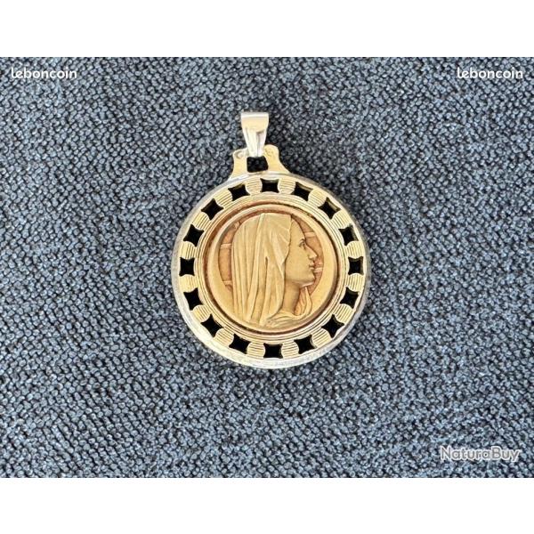 Ancien pendentif or massif 18 carats - Marie - catholique - Chrtien