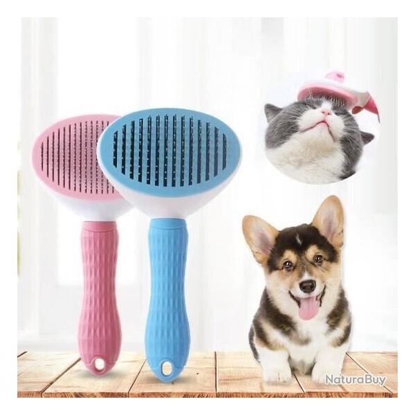 2x Brosse Chiens Chats Autonettoyante Brosse poils morts Enlvement jusqu' 95%