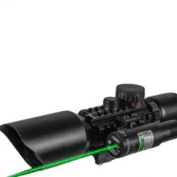 FIRE WOLF 3-10x42 lunette tactique optique Réticule rouge/vert Zoom réglable  Modèle M9** Vert