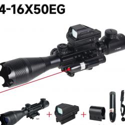 Lunette de Visée 4-16x50 EG DulOptical Réticule Rouge/Vert Laser Rouge Optique Tactique chasse