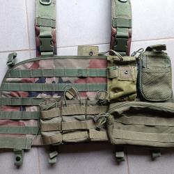 Gilet tactique Chest rig Toe pro cam CE + pochettes OD green