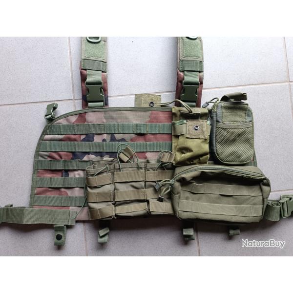Gilet tactique Chest rig Toe pro cam CE + pochettes OD green