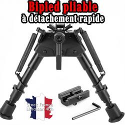 Bipied réglable et pliable avec adaptateur picatinny 20mm - Stock France