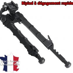 Bipied réglable sur rail 20mm picatinny à détachement rapide - Stock France