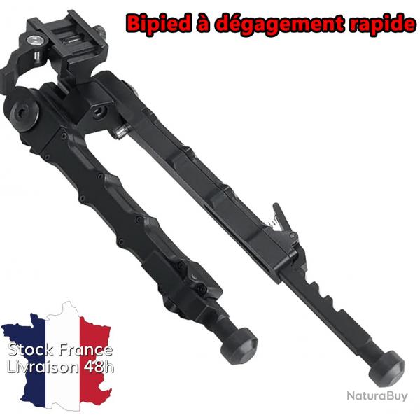 Bipied rglable sur rail 20mm picatinny  dtachement rapide - Stock France