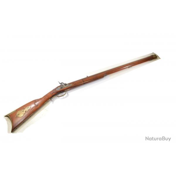 Fusil a poudre noire DIKAR Kentucky calibre 45 crosse travaille sculpte porte amorces black powder