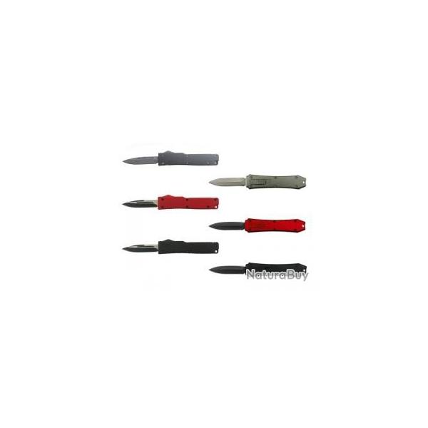 Lot 6 mini-couteaux jectables, manche 8 cm aluminium anodis