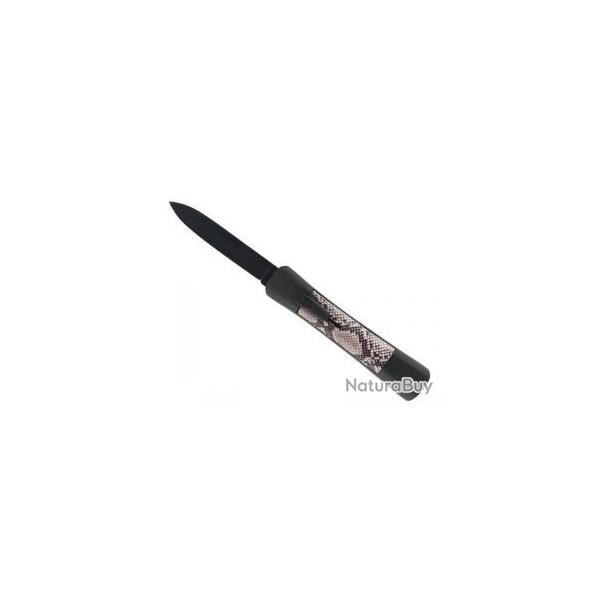 Couteau jectable  700 , lame noire inox, manche 12 cm