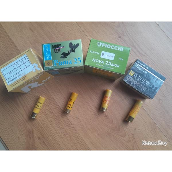 LOT de 85  Cartouches chasse en cal 20