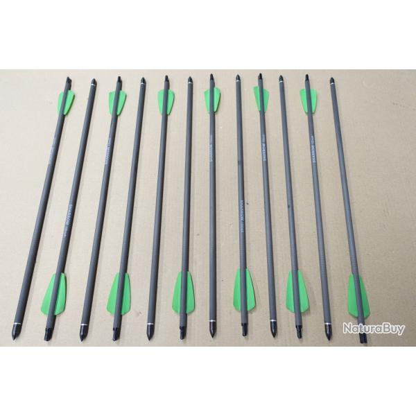 lot de 12 traits carreaux fleches carbone 15" (38cm) pour arbalte EK Archery R9 RX Cobra / System