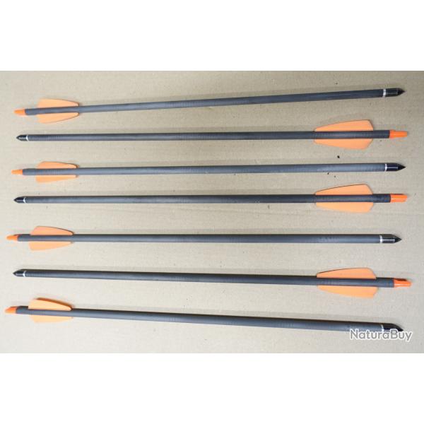 lot de 7 traits carreaux fleches carbone 15" (38cm) pour arbalte EK Archery R9 RX Cobra / System