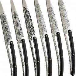 Super deal ! Set Deejo de Bistro - Tattoo Art Déco Miroir ABS Noir- 6 pièces dans coffret -2AP000012