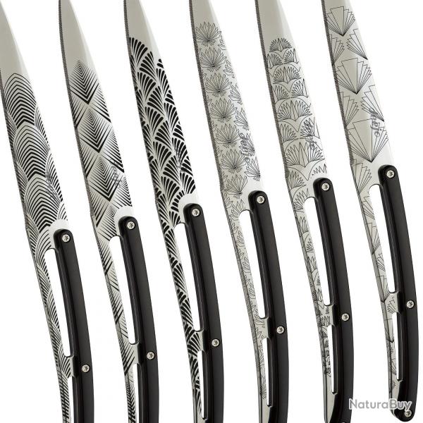 Super deal ! Set Deejo de Bistro - Tattoo Art Dco Miroir ABS Noir- 6 pices dans coffret -2AP000012