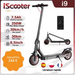 IScooter-Trottinette Électrique i9, Moteur 350W, 36V, 7,5 Ah, Autonomie 30km Pneus 8.5 Pouces