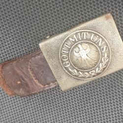 Boucle allemande époque Reichswehr avec sa patelette en cuir