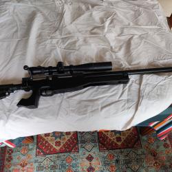 replique sniper airsoft + lunette + silencieux + porte chargeur + housse de transport
