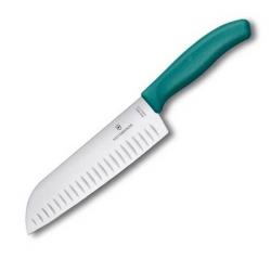 6.8524.17C1B Couteau Santoku alvéolé Victorinox SwissClassic sur vert/carte