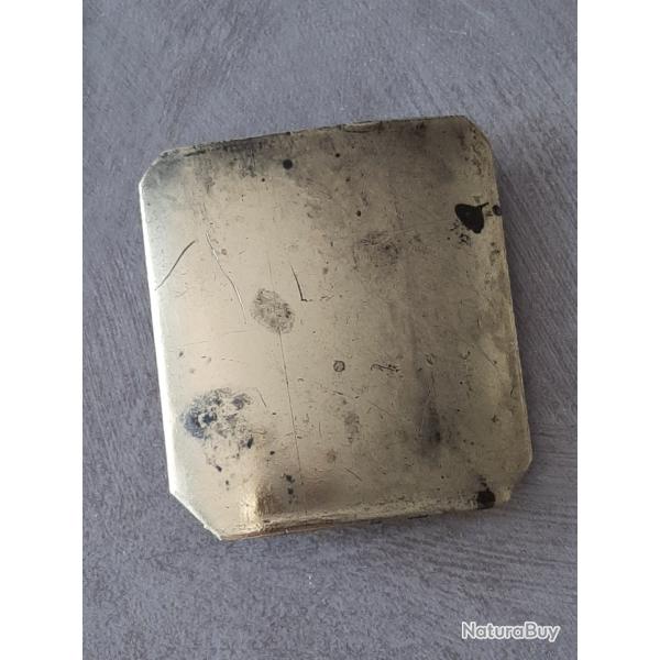 Boucle franaise troupe 1914 - 1918 en laiton 1re Guerre Mondiale. A nettoyer.