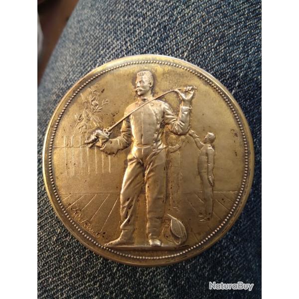 Medaille en vermeille, escrime 1913