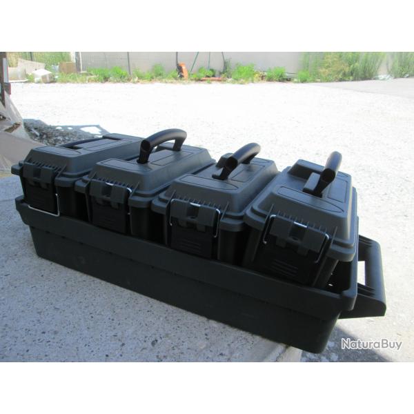 lot de 4 caisses a Munition tanche avec son porte caisse