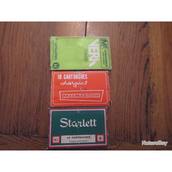 LOT DE 3 BOITES DE CARTOUCHES 14MM