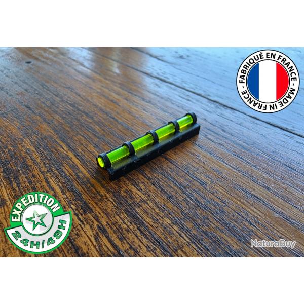 Guidon de vise fluo en fibre optique de 3mm (vert), bande ventile 7mm