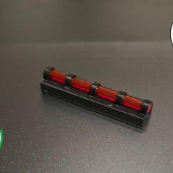 Guidon de visée fluo en fibre optique 3mm (rouge), bande ventilée larg. 7mm