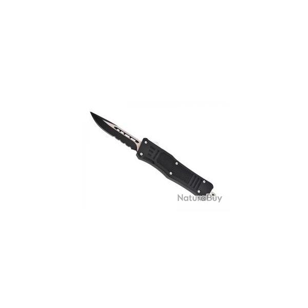Couteau jectable Max Knives MKO3 lame semi-dente  trous acier 440C +tui