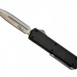 Couteau éjectable Golgoth lame double tranchant acier VG-10 satiné +étui