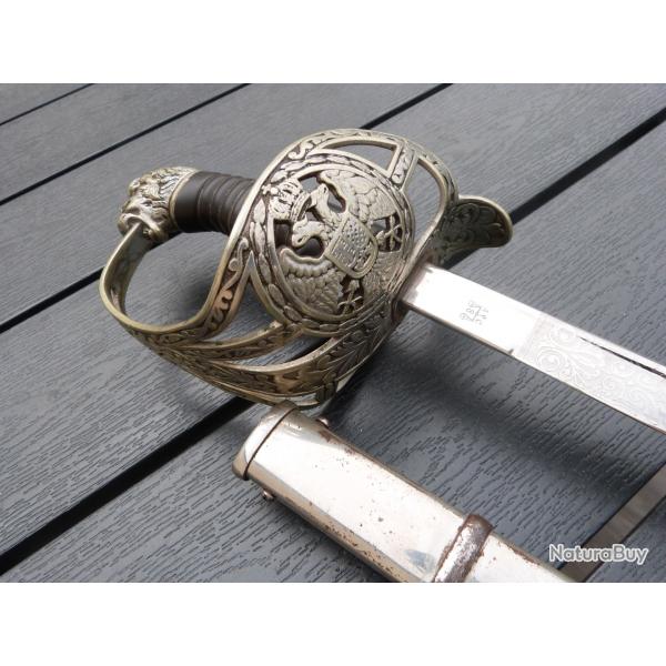 rare sabre lame grave officier serbe WW1
