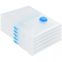 Lot de 5 sacs sous vide transparents 60x40 cm - Plastique résistant pour rangement saisonnier