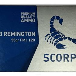 OFFRE NB Munitions STV - Scorpio calibre 223 Rem FMJ 55Gr LIVRAISON OFFERTE LOT DE 500