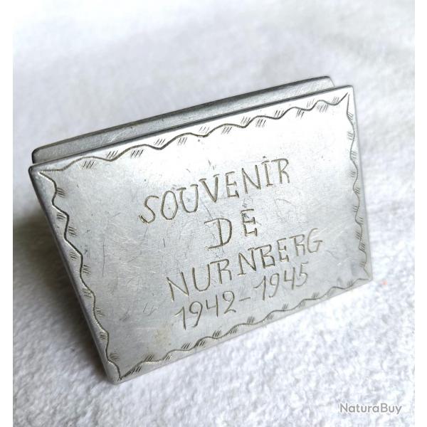 Boite grave Aluminium Souvenir Militaria Nurnberg 1942-1945