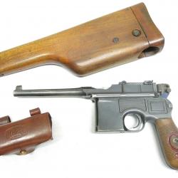 Porte cartouche cuir pour Mauser  C96 7.63 ou 9 para  ref babu 25